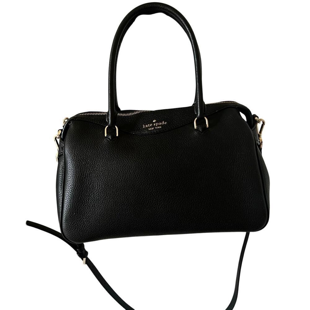 Kate Spade Mimi‎ Satchel Pebbled Leather Black Classic Minimalist Timeless